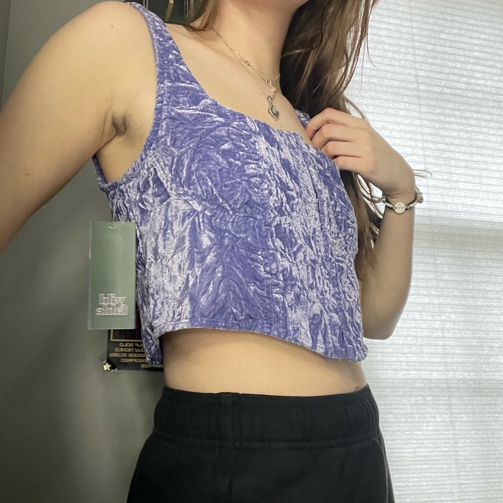 BRAND NEW velvet purple corset